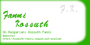 fanni kossuth business card